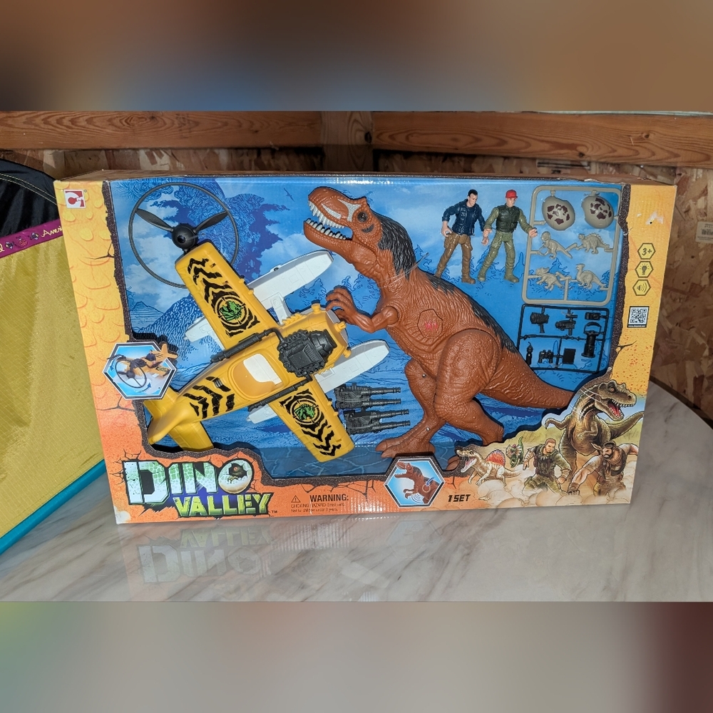 Dinosaur Playset with Yellow and Brown Colors